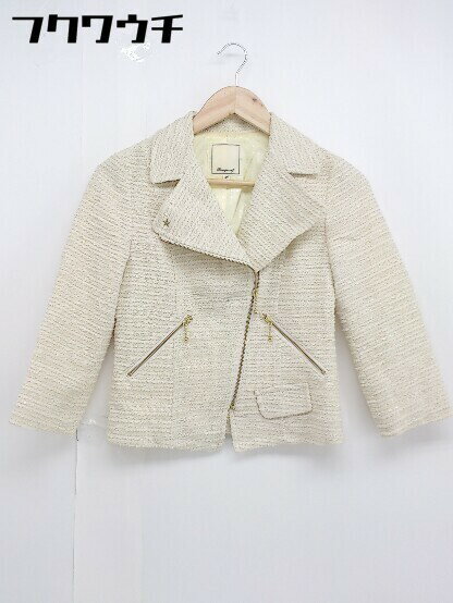 ◇ Rouge vif ルージュ ヴィフ ツイード 長袖 ジャケット サイズ36 ベージュ系 レディース 【中古】