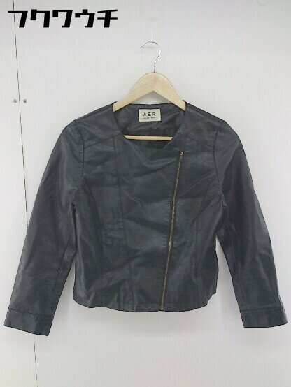 ◇ ADAM ET ROPE アダムエロペ フェイクレザー 長袖 ライダース ジャケット サイズ38 ブラック レディース 【中古】