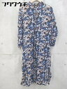 ◇ JEANASIS ジーナシス 花柄 デザイン 長袖 カーディガン ガウン サイズF ブルー系 レディース 【中古】