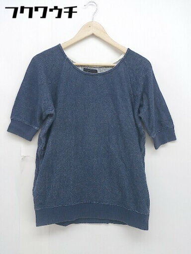 ◇ URBAN RESEARCH ROSSO アーバンリサーチ ロッソ 七分袖 トレーナー サイズF ネイビー ホワイト レディース 【中古】 ◇ URBAN RESEARCH ROSSO アーバンリサーチ ロッソ 七分袖 トレーナー サイズF ネイビー ホワイト レディース 【中古】