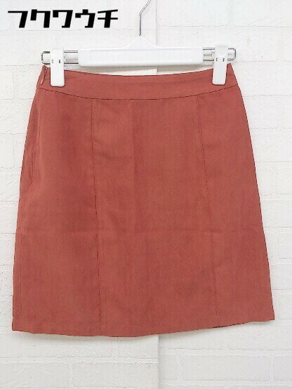 ◇ ●美品● ◎ rienda リエンダ タグ付き サイドジップ ミニ 台形 スカート サイズXS オレンジ レディース 【中古】