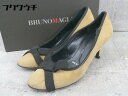 ◇ ◎ BRUNO MAGLI ブルーノ マリ イタリア製 リボン ヒール パンプス サイズ35 1/2 ブラウン ブラック レディース 【中古】