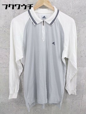 ◇ adidas アディダス 長袖 Tシャツ カットソー サイズL グレー ホワイト メンズ 【中古】