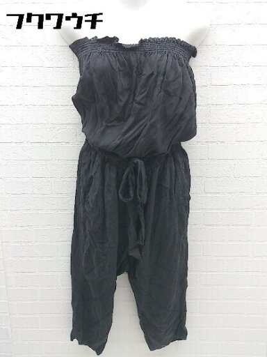 ◇ ◎ AMERICAN RAG CIE アメリカンラグシー ベアトップ ウエストリボン付 オールインワン サイズF ブラック レディース 【中古】 ◇ ◎ AMERICAN RAG CIE アメリカンラグシー ベアトップ ウエストリボン付 オールインワン サイズF ブラック レディース 【中古】