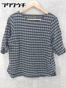 ◇ URBAN RESEARCH ITEMS ギンガムチェック 七分袖 カットソー サイズFREE グレー ブラック レディース 【中古】(4)