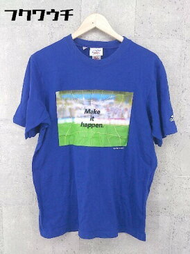 ◇ adidas アディダス KIRIN フォト プリント Tシャツ カットソー サイズL ブルー メンズ 【中古】