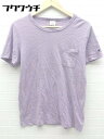 ◇ Champion チャンピオン ロゴ 刺繍 単色タグ 半袖 Tシャツ カットソー サイズM パープル メンズ 【中古】
