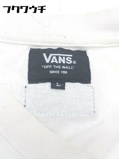 ◇ VANS バンズ 刺繍 ロゴ 半袖 Tシャツ カットソー サイズL ホワイト メンズ 【中古】