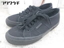◇ ◎ SUPERGA スペルガ スニーカー シューズ サイズ38 ブラック レディース 【中古】