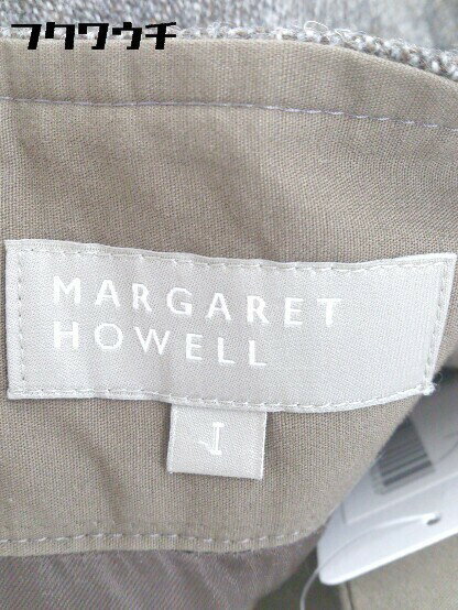 ◇ MARGARET HOWELL マーガレット ハウエル 膝丈 プリーツ スカート サイズ グレー ブラウン レディース 【中古】
