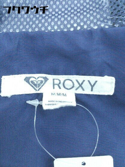 ◇ ROXY ロキシー ドット 水玉 長袖 ジップアップ パーカー サイズM ネイビー ブルー レディース 【中古】