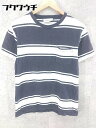 ◇ Adam et Rope アダム エ ロペ 総柄 胸ポケット 半袖 Tシャツ カットソー サイズM ネイビー ホワイト メンズ 【中古】