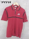 ◇ MIZUNO ミズノ 半袖 ハーフジップ Tシャツ サイズM レッド メンズ 【中古】