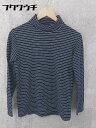 ◇ pearly gates パーリーゲイツ タートルネック ボーダー 長袖 Tシャツ カットソー サイズ1 ネイビー メンズ 【中古】(4)