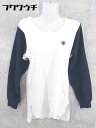 ◇ DESCENTE デサント 切替 長袖 Tシャツ カットソー サイズ94-5 ホワイト ネイビー メンズ 【中古】