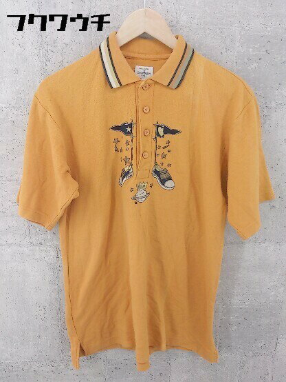 ◇ ◎ CASTELBAJAC jean_charles de castelbajac sport 鹿の子 半袖 ポロシャツ サイズ3 オレンジ ネイビー メン...