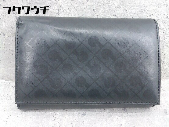 ◇ GHERARDINI ゲラルディーニ 総柄 イタリア製 二つ折り 財布 ウォレット ブラック レディース 【中古】