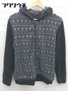 ◇ LAFORM AUTHENTIC ラフォルムオーセンティック ドクロ柄 長袖 ジップアップ パーカー サイズL ブラック グレー メンズ 【中古】