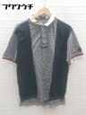 ◇ DESCENTE デサント ロゴ 刺繍 半袖 ポロシャツ サイズM ホワイト ブラック メンズ 【中古】