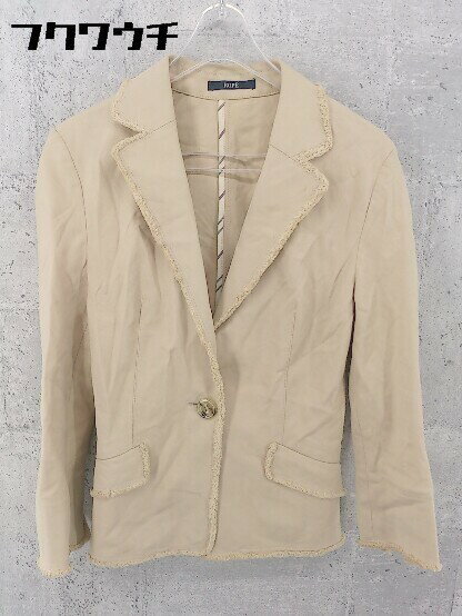 ◇ ROPE ロペ リネン混 カットオフ テーラード ジャケット サイズ9AT ベージュ レディース 【中古】