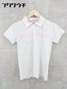 ◇ DESCENTE デサント 半袖 ポロシャツ サイズM ホワイト レディース 【中古】