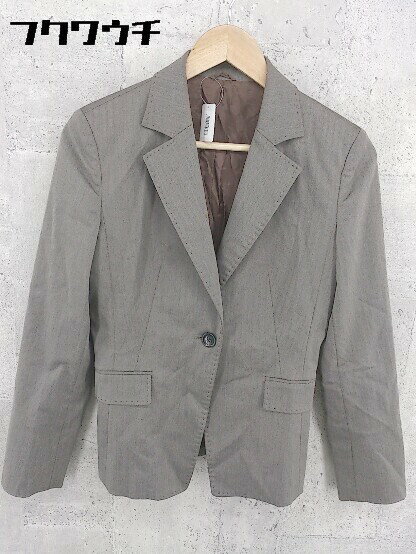 ◇ ANAYI アナイ ストライプ シングル 1B 長袖 テーラードジャケット サイズ38 ベージュ ブラック レディース 【中古】