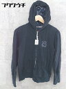 ◇ CONVERSE コンバース 長袖 ジップアップ パーカー サイズL ブラック レディース 【中古】