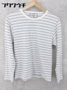 ◇ PHILOSOPHY フィロソフィ ボーダー 長袖 Tシャツ カットソー サイズ36 グレー ホワイト レディース 【中古】