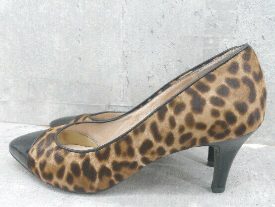 ◇ CARINO カリーノ 豹柄 レオパード ヒール パンプス サイズ23cm ブラウン系 ブラック レディース 【中古】