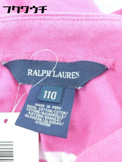 ◇ Ralph Lauren ラルフローレン キッズ 子供服 ボーダー 長袖 Tシャツ カットソー サイズ110 ピンク レディース 【中古】