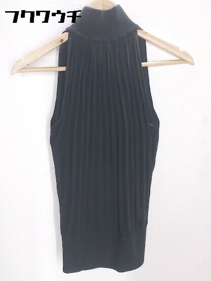 ◇ DKNY ダナキャランニューヨーク ハイネック シルク混 ニット ノースリーブ セーター サイズS ブラック レディース 【中古】