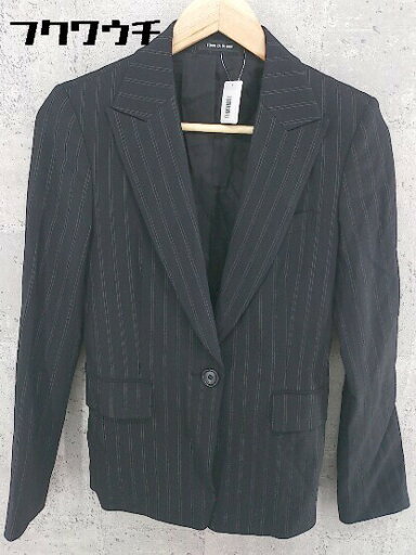 ◇ COMME CA DU MODE コムサデモード ストライプ シングル 1B 長袖 ジャケット サイズ9 ブラック グレー レディース 【中古】 ◇ COMME CA DU MODE コムサデモード ストライプ シングル 1B 長袖 ジャケット サイズ9 ブラック グレー レディース 【中古】