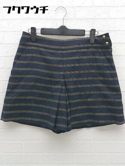 ◇ NOLLEY'S ノーリーズ ボーダー キュロット ショート パンツ サイズ38 ネイビー レディース 【中古】