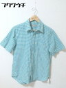 ◇ A day in the life UNITED ARROWS アデイインザライフ 半袖 チェック シャツ サイズM グリーン系 メンズ 【中古】
