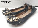 ◇ Jeffrey Campbell ジェフリーキャンベル 装飾 フラット バレエ シューズ 36 ブラック ブロンズ レディース 【中古】