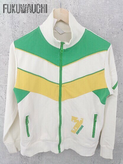 ◇ CONVERSE コンバース 長袖 ジップアップ ジャケット ジャージ L アイボリー レディース 【中古】