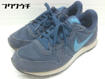 ◇ NIKE ナイキ INTERNATIONALIST 629684-407 スニーカー シューズ サイズ25 ネイビー ブルー レディース 【中古】