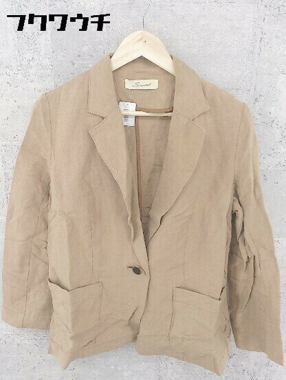 ◇ snidel スナイデル リネン混 薄手 長袖 テーラード ジャケット 1 ブラウン * 100...