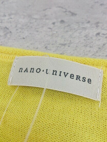 ◇ nano universe ナノユニバース シルク混 長袖 セーター 40 イエロー レディース 【中古】