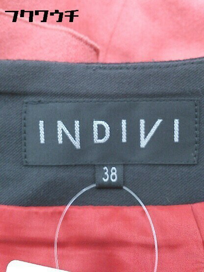 ◇ INDIVI インディヴィ レイヤード 膝丈 スカート 38 レッド ブラック * 1002799927383 【中古】