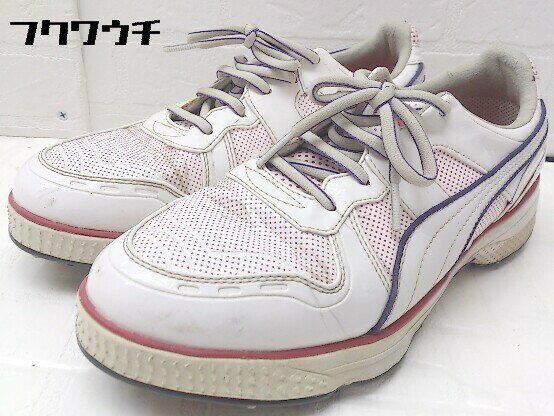 ◇ Puma プーマ 185316 スニーカー シューズ 23.5 ホワイト レッド パープル # 1002799863582 【中古】