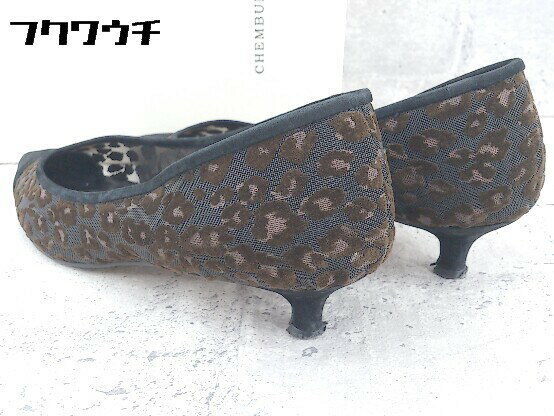 ◇ CHEMBUR チェンバー 豹柄 レオパード ポインテッドトゥ パンプス 37 ブラウン * 1002799833608 【中古】
