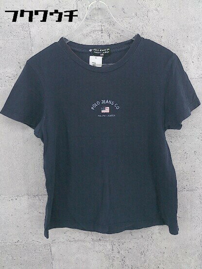 ◇ polo jeans co ralph lauren プリント 半袖 Tシャツ カットソー M ネイビー * 1002799779401 【中古】