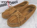 ◇ MINNETONKA ミネトンカ フリンジ リボン モカシン シューズ 7 1/2 ブラウン * 1002799373890 【中古】