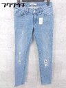 ◇ Levi's リーバイス ダメージ ウォッシュ加工 711 SKINNY ジーンズ デニム パンツ W24 L32 インディゴ * 1002799277419 【中古】