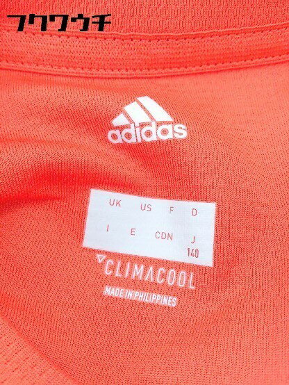 ◇ adidas アディダス キッズ 子供服 ラグラン 半袖 Tシャツ カットソー 140 レッド * # 1002799278508 【中古】