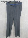 ◇ ◎ green label relaxing UNITED ARROWS ベルト付き ヘリンボーン パンツ サイズ38 ダークグレー ブラック レディース 【中古】