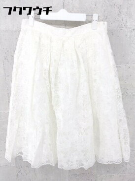 ◇ Mila Owen ミラ オーウェン ウエストゴム 花柄 刺繍 ロング スカート 1 ホワイト * 1002799082105 【中古】
