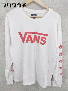 ◇ VANS バンズ 長袖 Tシャツ カットソー Lサイズ ホワイト メンズ 【中古】