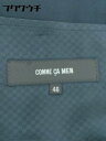 ◇ COMME CA MEN コムサメン 総柄 ストライプ シングル 2B パンツ スーツ サイズ46 ブラック メンズ 【中古】